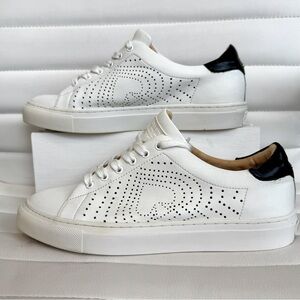 ♠️ Kate Spade ♠️ Ashlyn Perforated White Leather Sneaker Womens Sz 7.5M Preowned